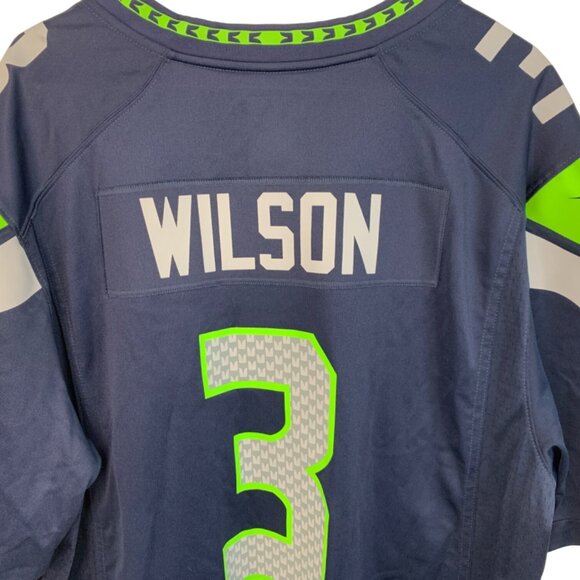 Nike NFL Seahawks Russell Wilson Jersey XL On Field Navy EUC 7717 - Picture 9 of 10